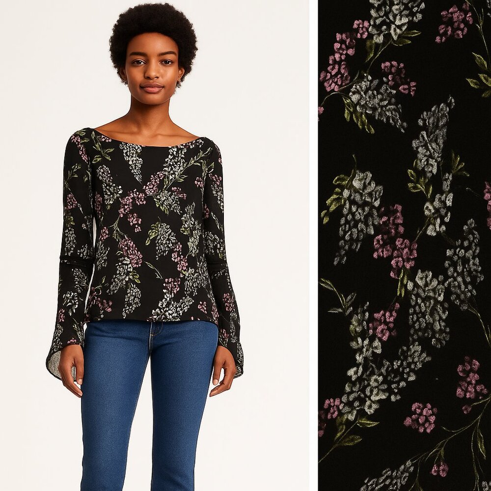 NWT Stone Cold Fox Bateau Floral Bell Sleeve Blouse